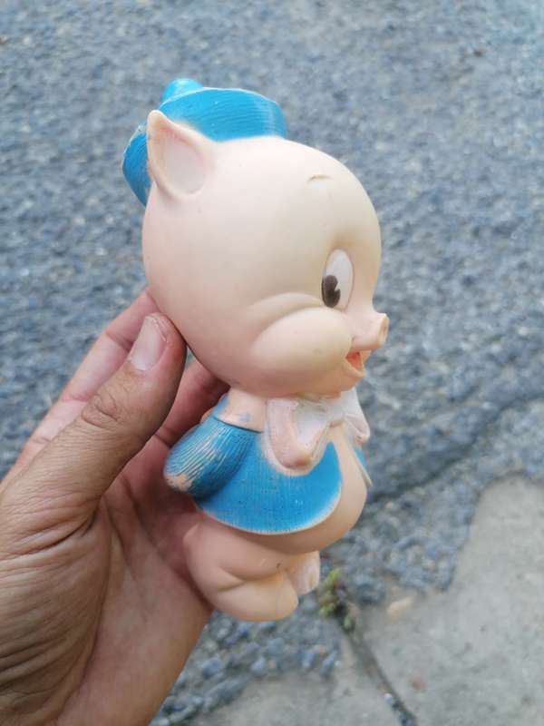 Vintage Porky Pig Squeaky Toy -