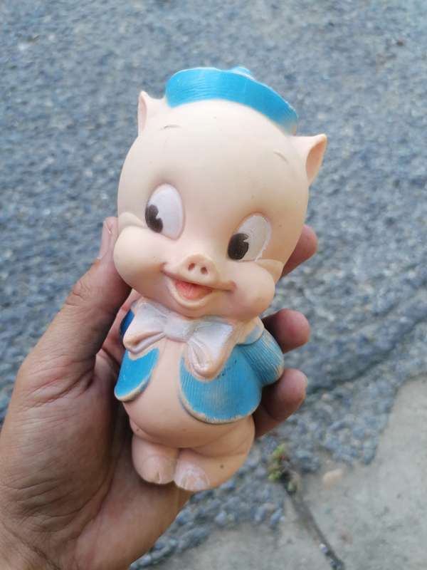 Vintage Porky Pig Squeaky Toy -
