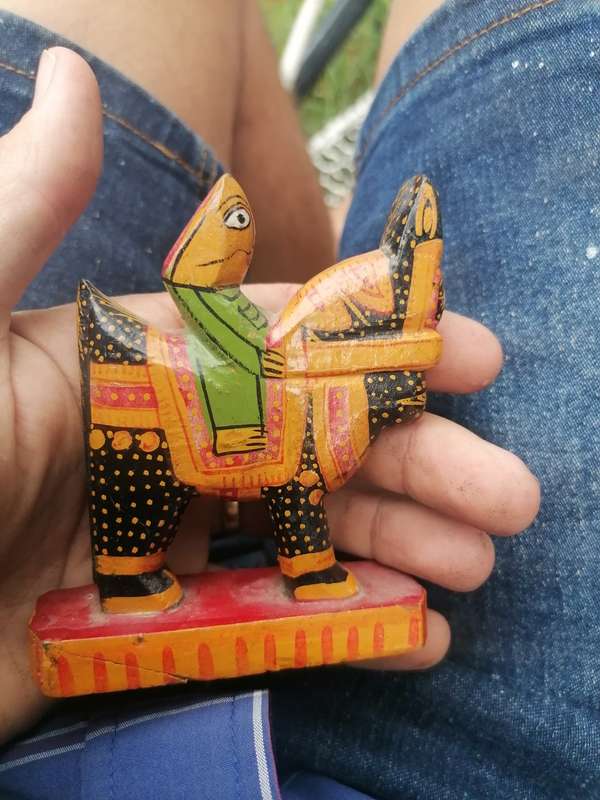 Wooden Horse Riders India Painted Raja Hindu Folk