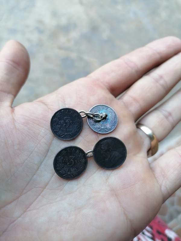 Paul Kruger silver 3d coins cufflinks