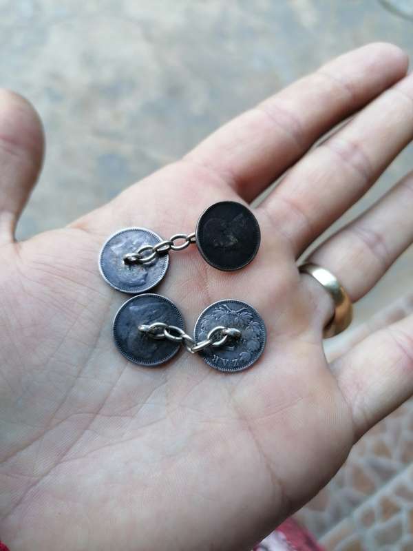 Paul Kruger silver 3d coins cufflinks