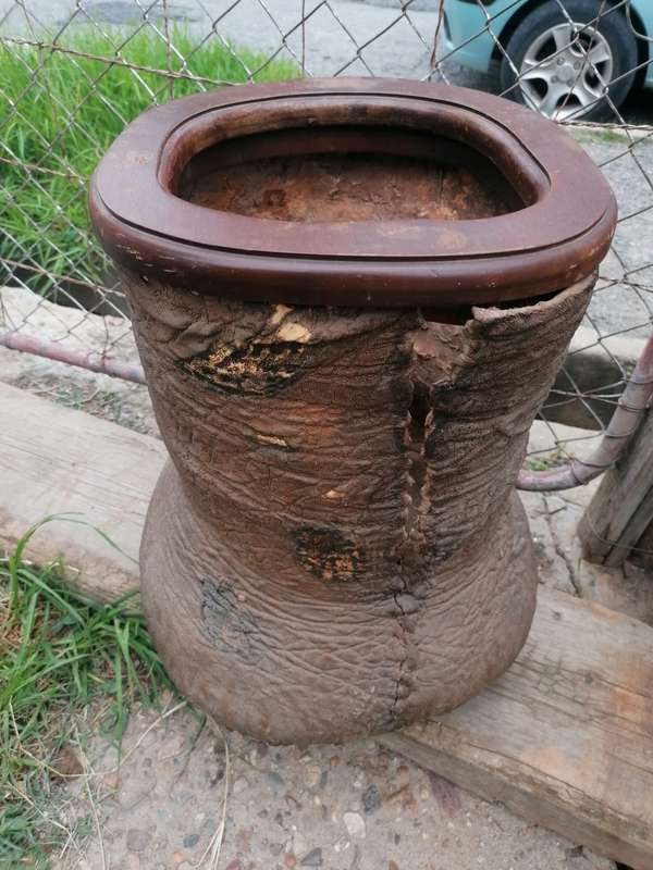 Large antique elephant foot