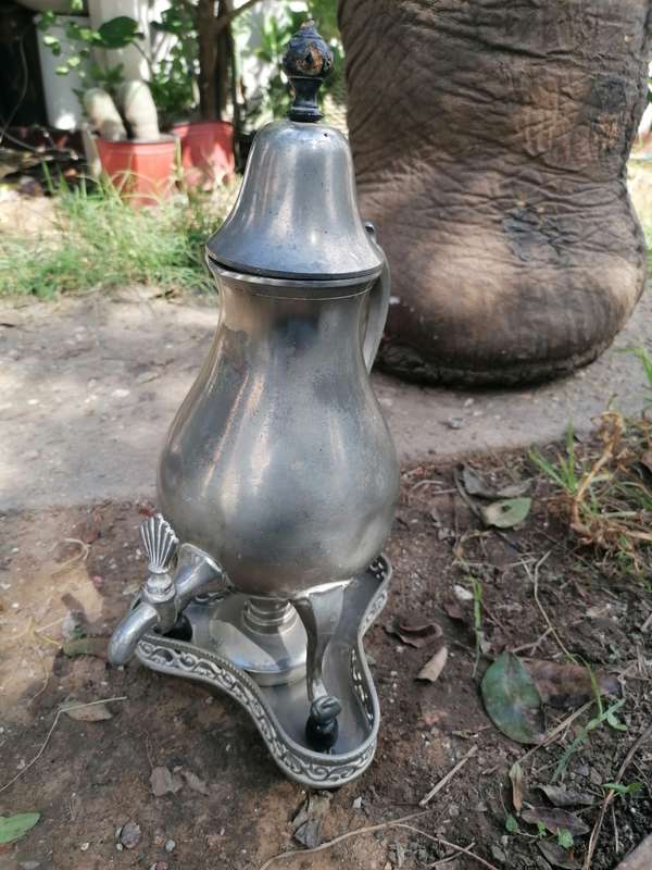 Vintage Metawa Holland Pewter Teapot Coffee Urn Base and Heating Wick