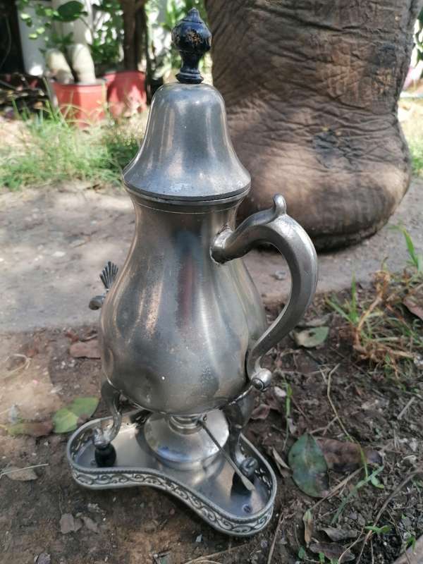 Vintage Metawa Holland Pewter Teapot Coffee Urn Base and Heating Wick