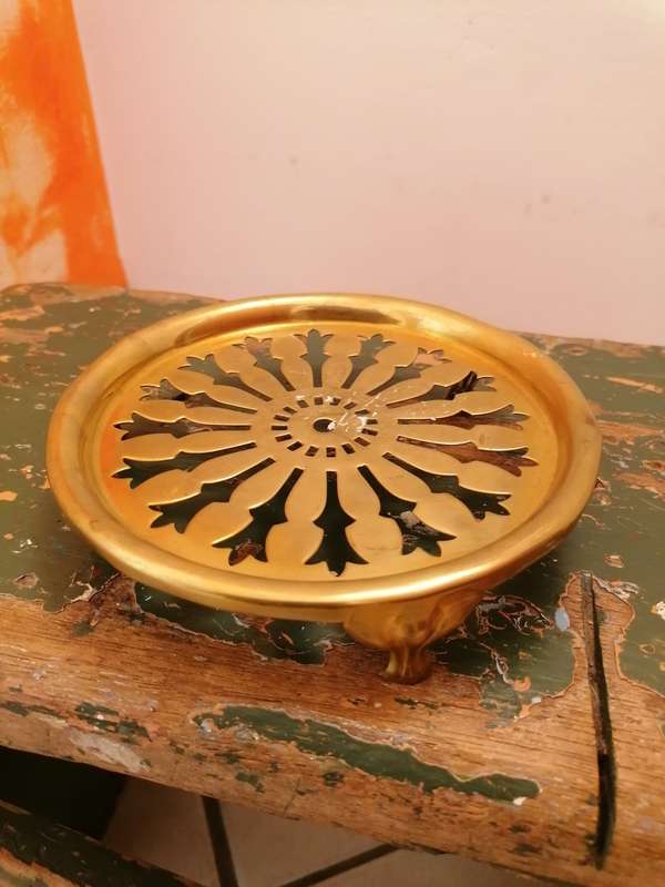 Solid Brass Teapot Trivet - 1902 - Joseph Sankey and Sons (J.S.&S) England