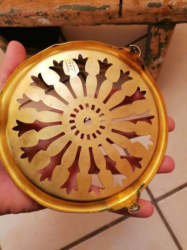 Solid Brass Teapot Trivet - 1902 - Joseph Sankey and Sons (J.S.&S) England