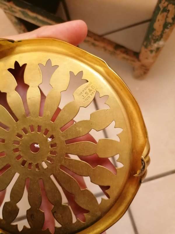 Solid Brass Teapot Trivet - 1902 - Joseph Sankey and Sons (J.S.&S) England
