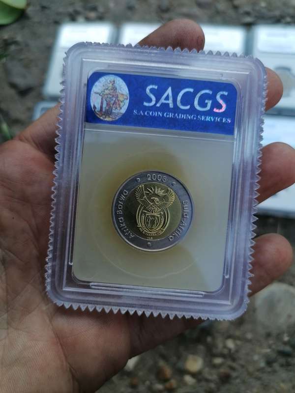 2008 graded R5 Mandela coin lot from XF45 - MS68