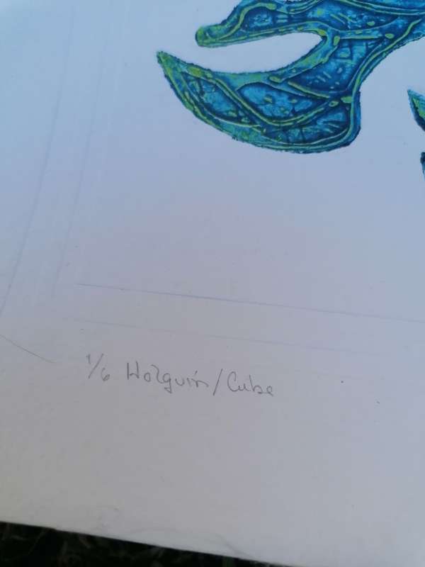 Lovely collagraph print art piece