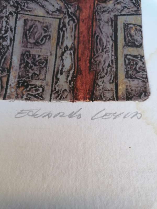 Lovely collagraph print art piece