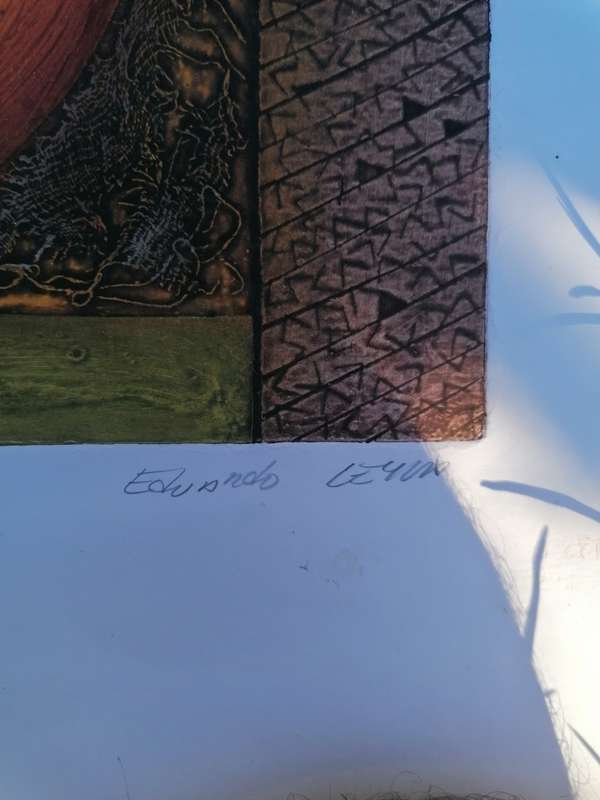 Lovely collagraph print art piece