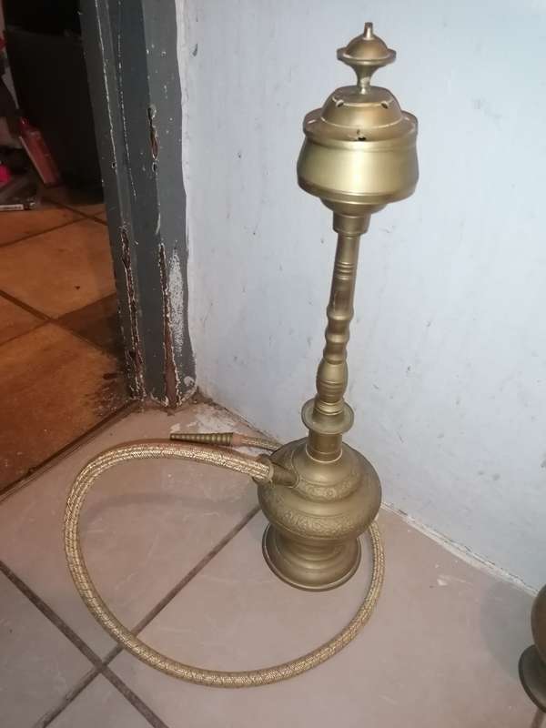 Vintage brass hookah pipe