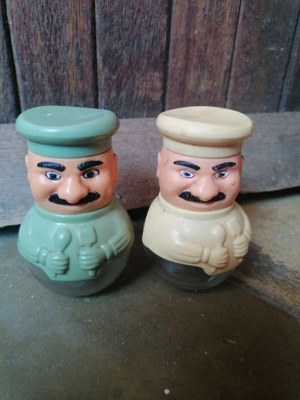 Vintage Solmaz Mercan 1960s Italian Chef Salt and Pepper Shaker