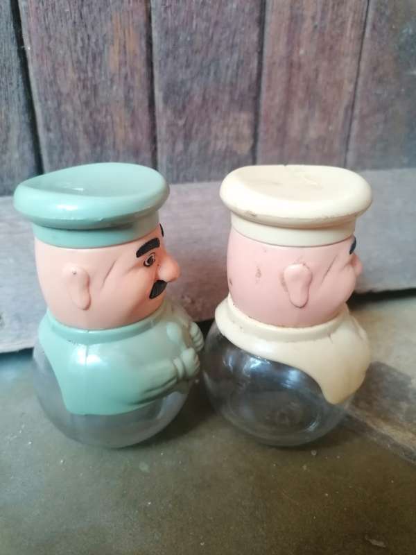 Vintage Solmaz Mercan 1960s Italian Chef Salt and Pepper Shaker
