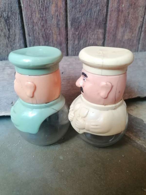Vintage Solmaz Mercan 1960s Italian Chef Salt and Pepper Shaker