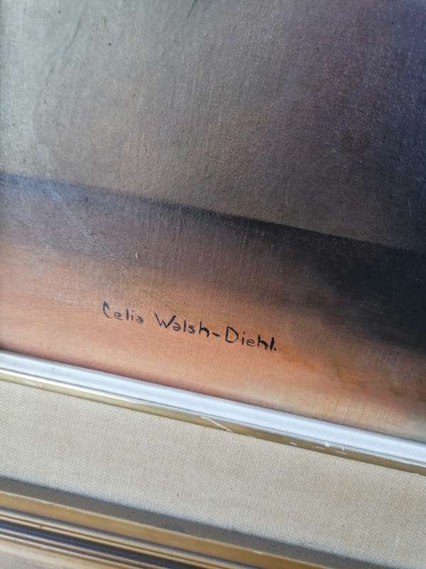 fabulous framed original signed `Celia Walsh-Diehl` (1915-1993)