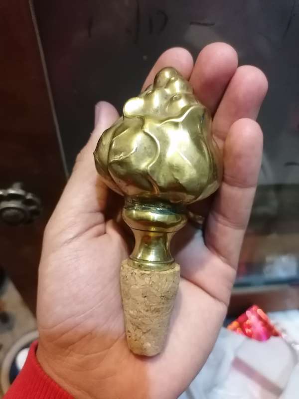 Vintage brass wine bottle cork