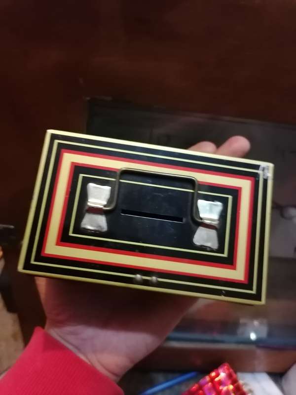 Vintage Chad Valley tin cash box without key