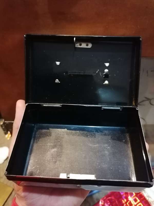 Vintage Chad Valley tin cash box without key