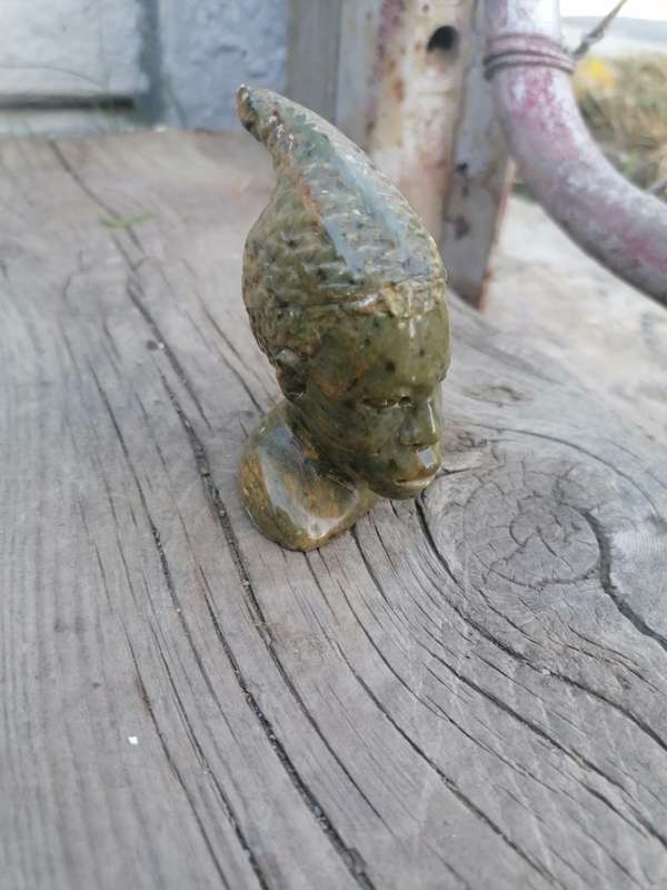 Small Vintage African stone head carving