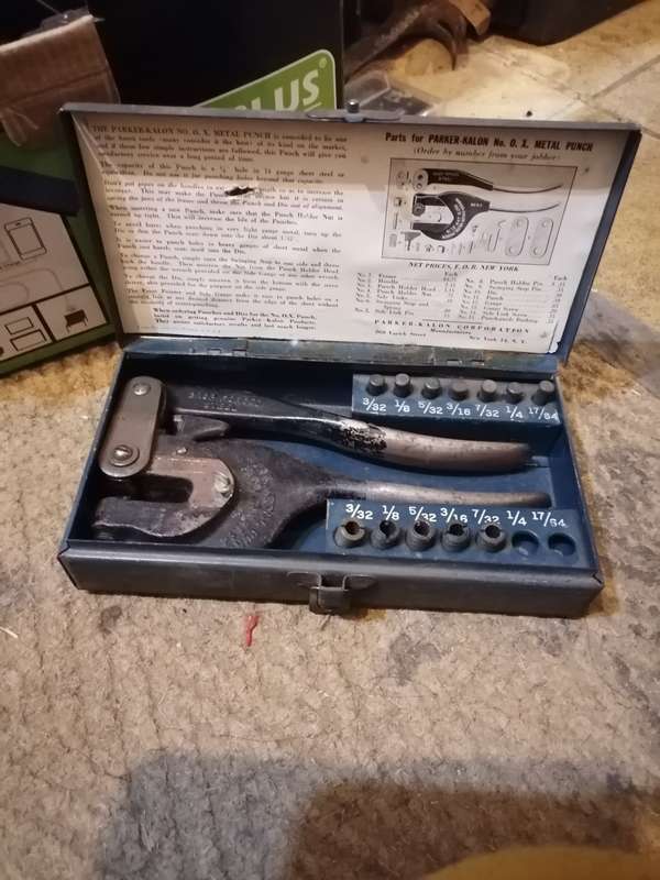 VINTAGE PARKER-KALON HYRO NO. O. X. METAL PUNCH
