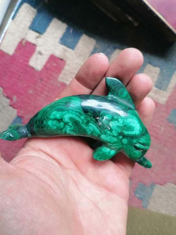MALACHITE DOLPHIN ORNAMENT
