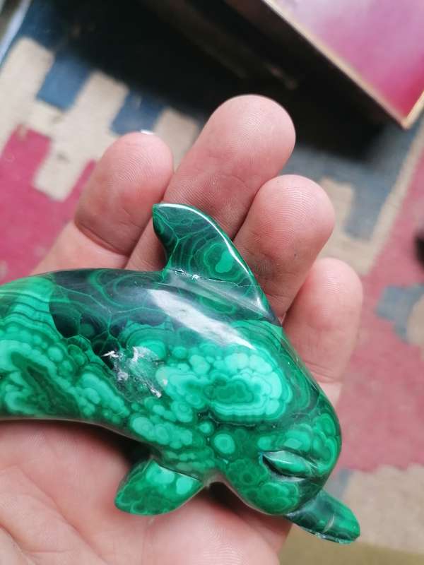MALACHITE DOLPHIN ORNAMENT