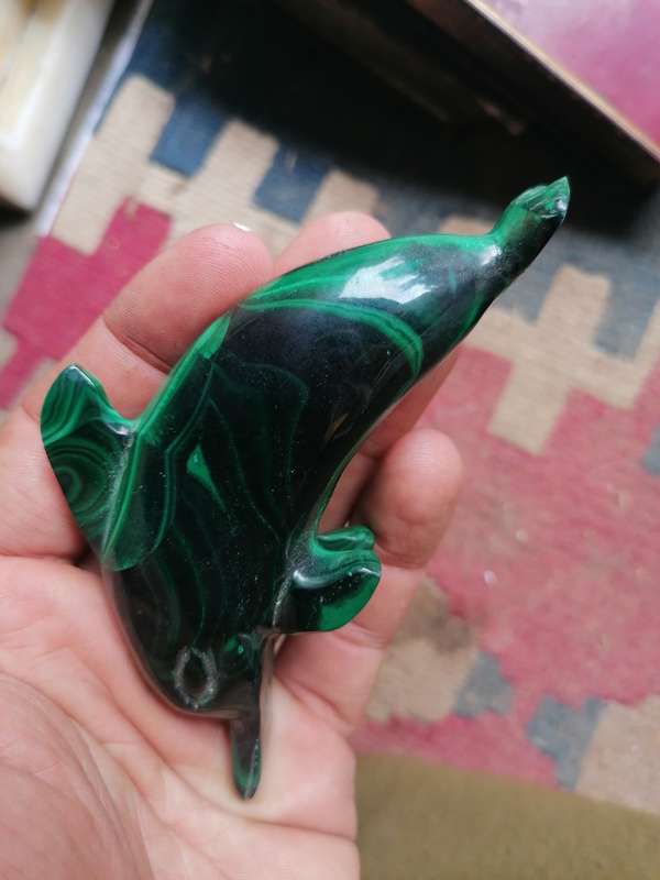 MALACHITE DOLPHIN ORNAMENT