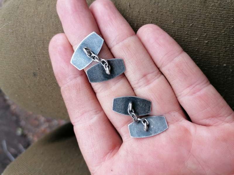 1930s 9ct gold on silver cufflinks