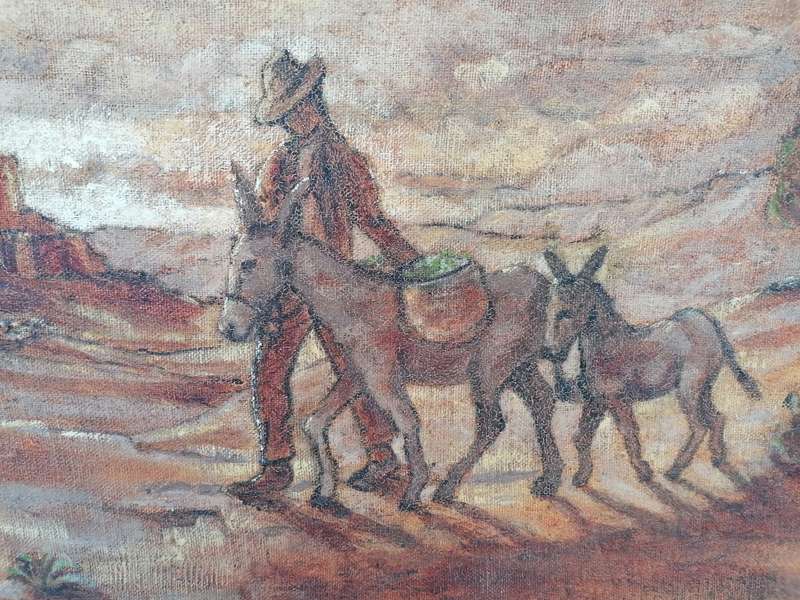 RUTH ESME TRIGGS (RHODESIA/SA 1928 - 1987) FRAMED OIL ON CLOTH PAINTING DATED 1977