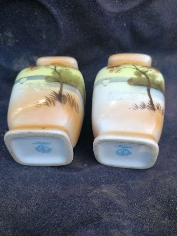 Vintage Japanese Noritaki flower vases