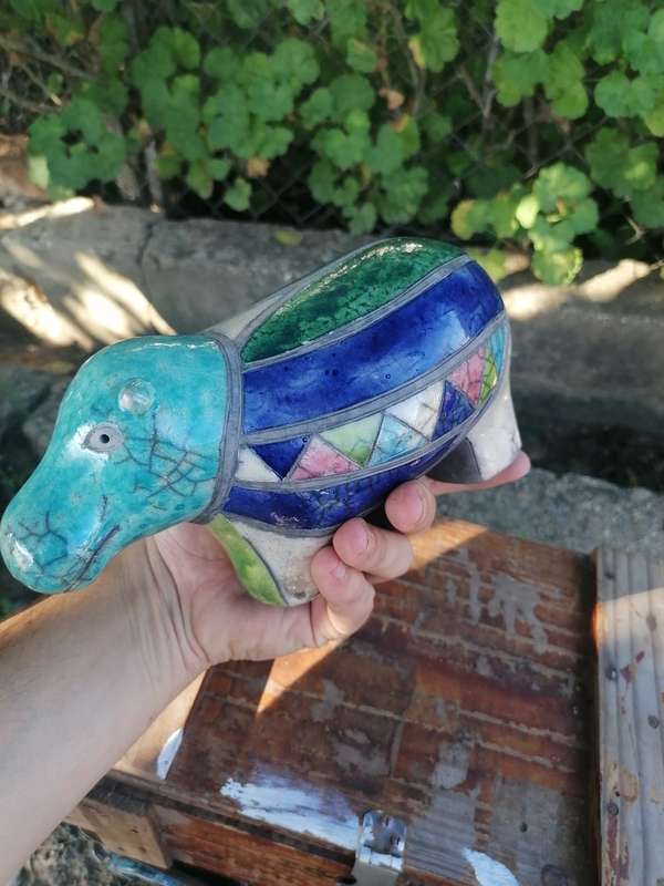 Raku Pottery Hippopotamus Hippo Figurine Made in South Africa
