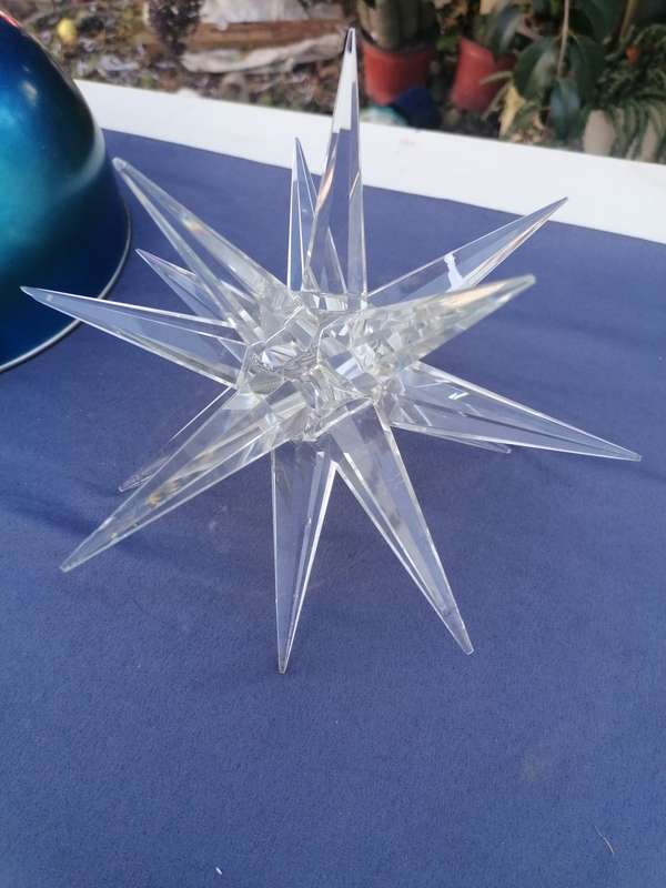 Crystal Starburst Candle Holder. one piece missing