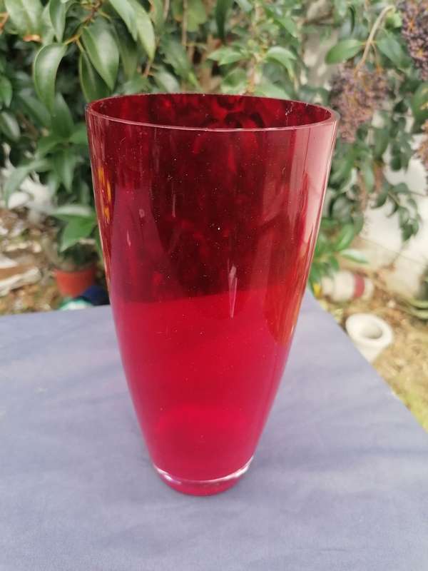 Vintage Blenko Art Glass Cylinder Vase