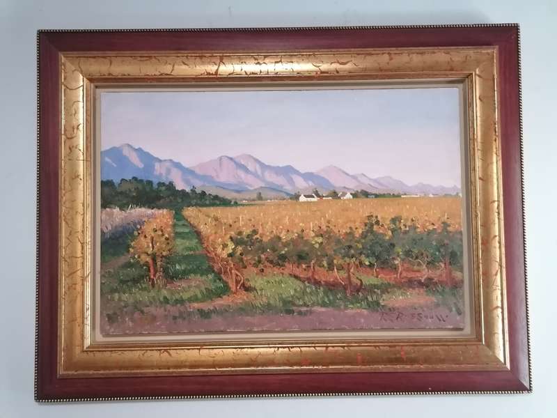 large Roelof Rossouw `evening light Robertson` 910 x 610mm