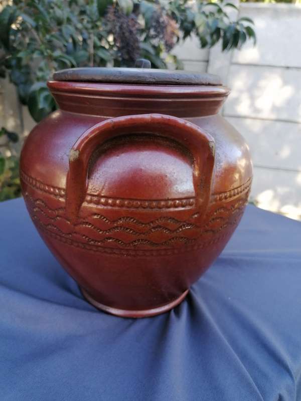 Lovely condition 1800s Derbyshire Stoneware Pottery Jar