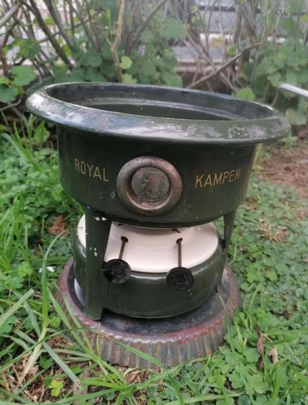 vintage Royal Kampen Enamel Twin Burner Camping Stove `kampen ware made in holland