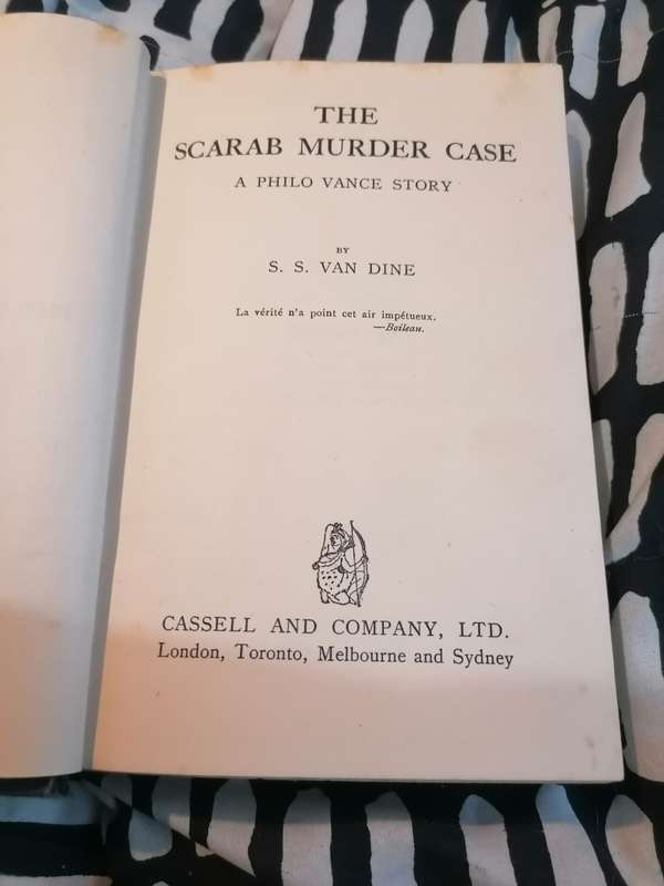 The Scarab Murder Case Book by S. S. Van Dine 1930 first edition