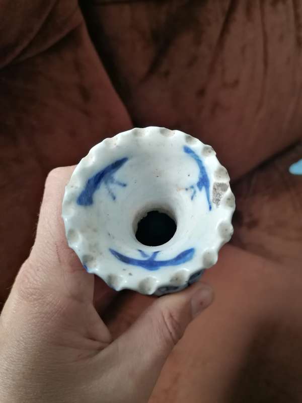 antique Japanese imari blue and white baluster vase