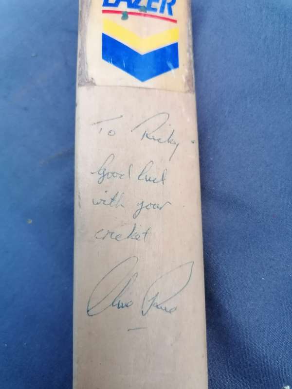 Clive Rice signed minature cricket bat