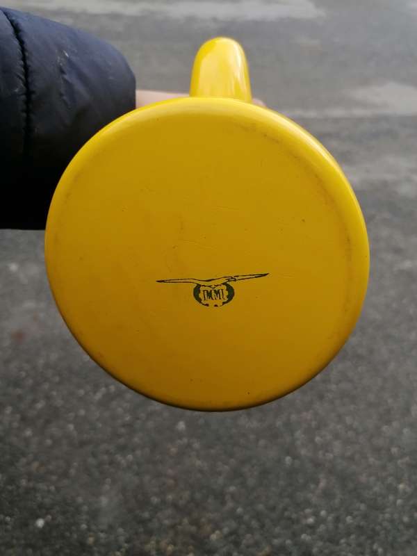 Vintage yellow Enamelware kettle