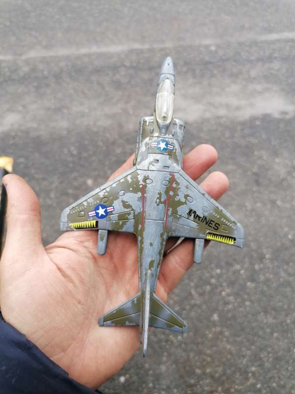 Vintage ERTL Harrier Die Cast Metal Toy Plane US MARINES