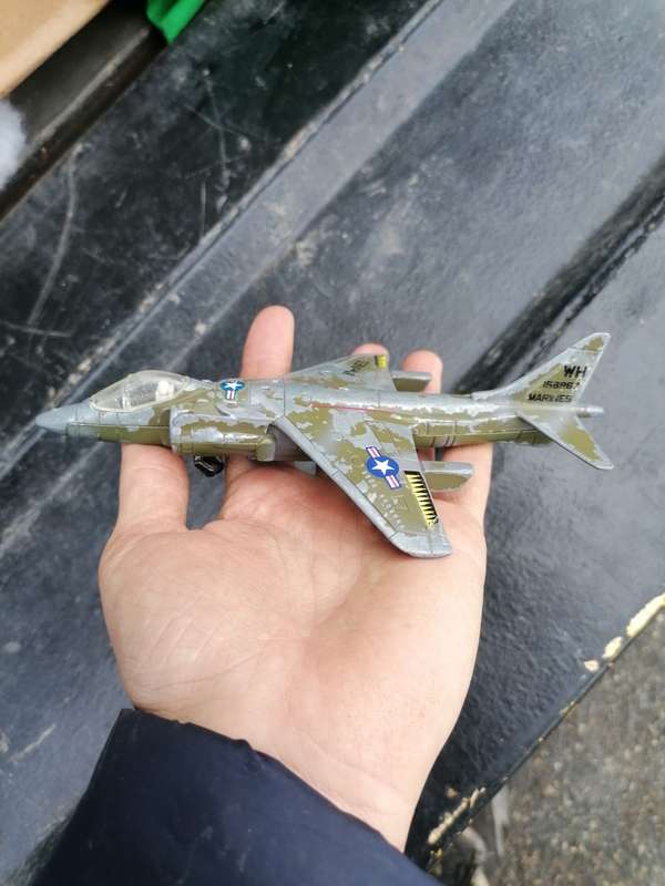 Vintage ERTL Harrier Die Cast Metal Toy Plane US MARINES