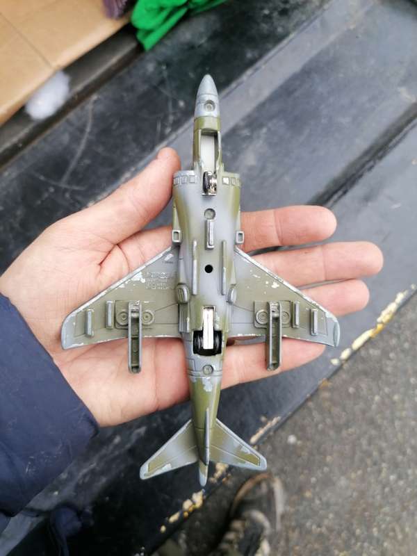 Vintage ERTL Harrier Die Cast Metal Toy Plane US MARINES