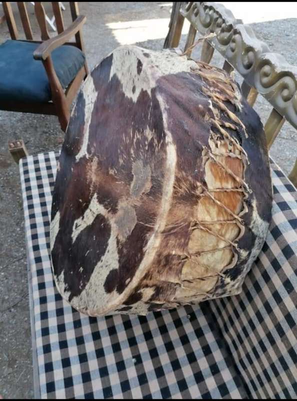 Large authentic vintage tribal drum