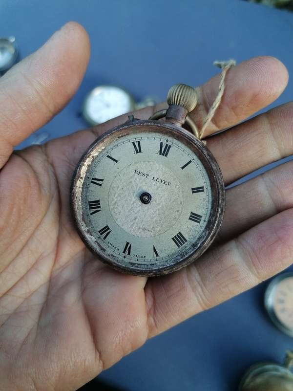 Antique lot of pocket watches and cases. Not working