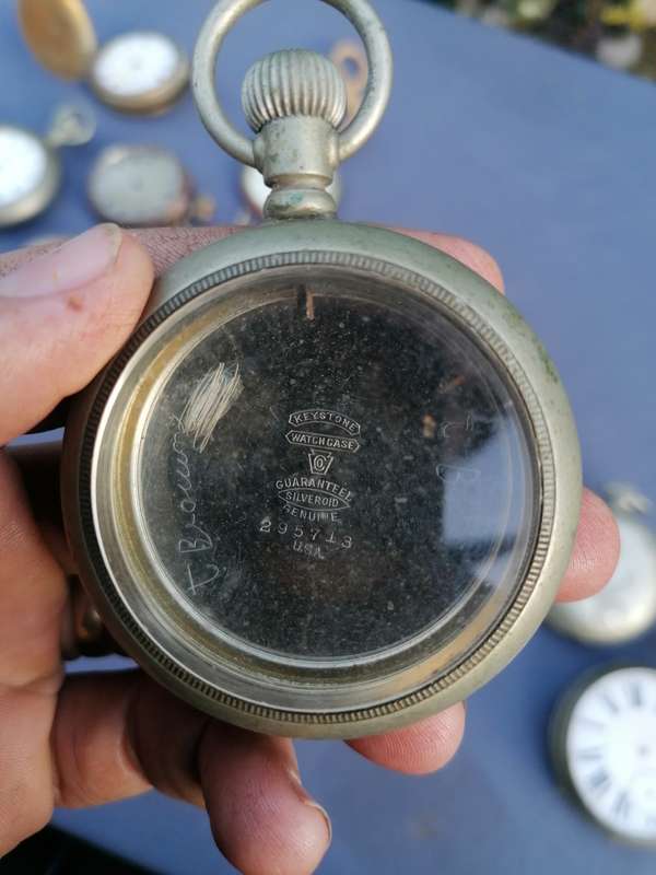 Antique lot of pocket watches and cases. Not working