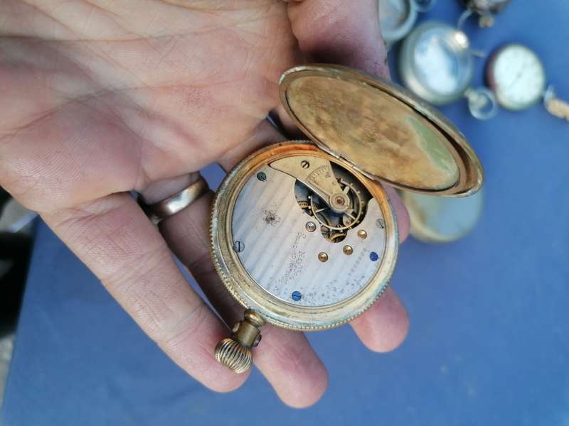 Antique lot of pocket watches and cases. Not working