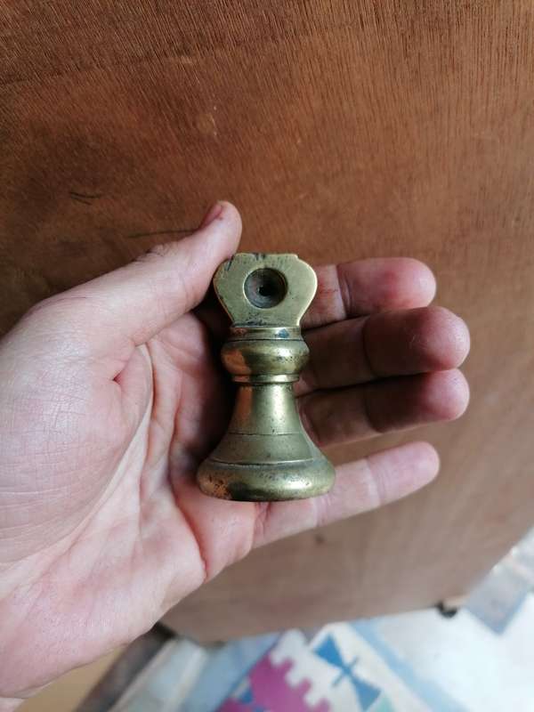 Antique 8 oz brass weight