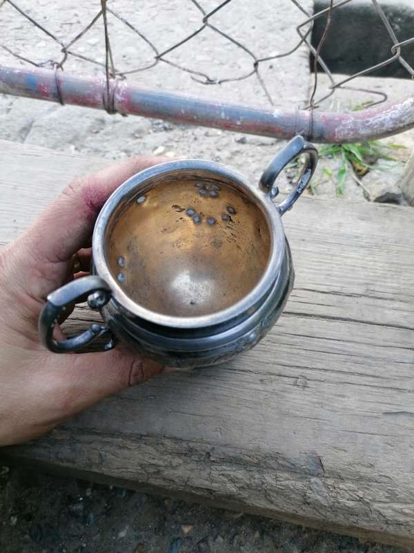 Antique Silver-Plated sugar holder